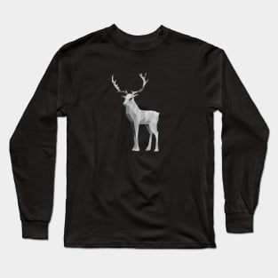 Grey Geometric Stag Long Sleeve T-Shirt